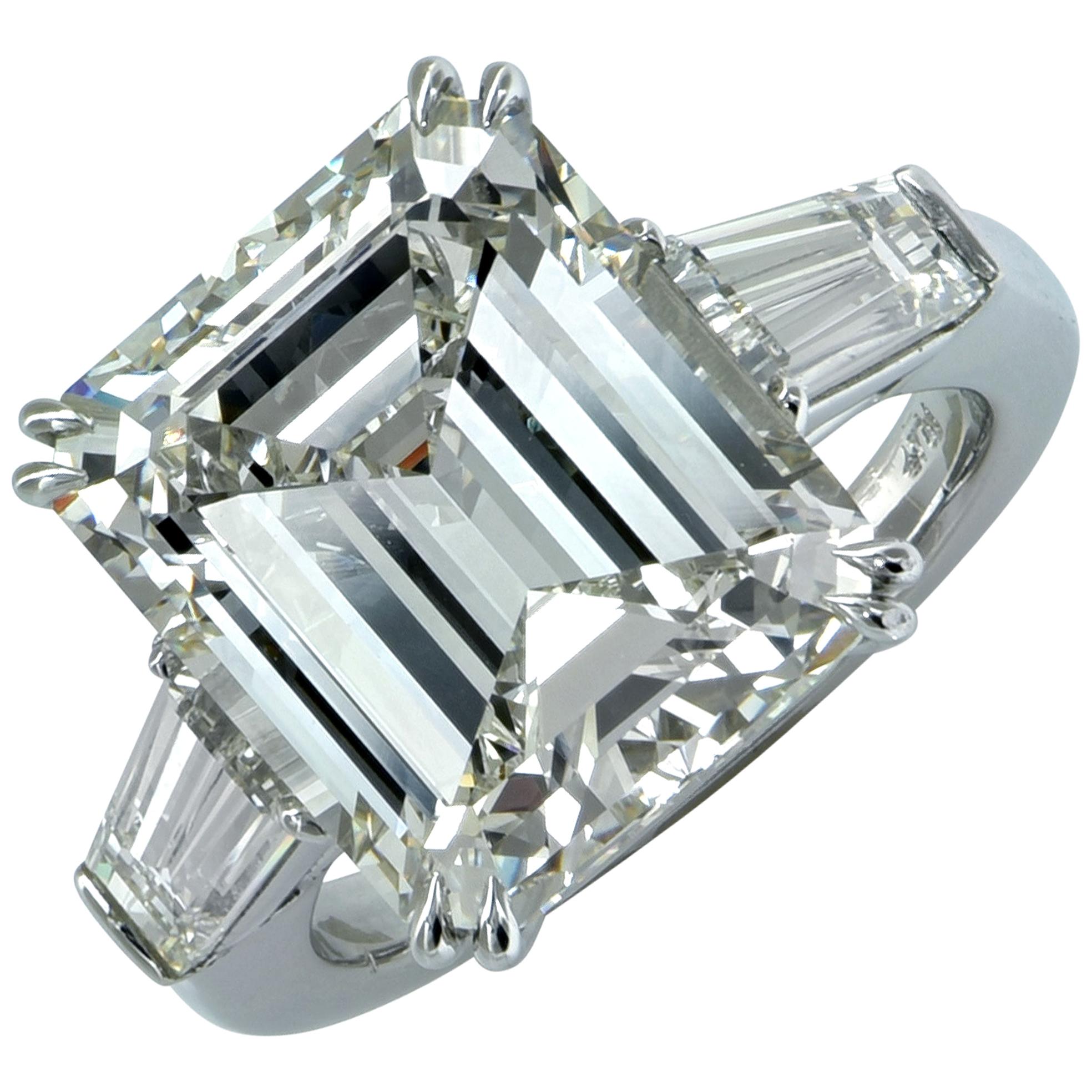 Vivid Diamonds 9.17 Carat GIA Certified Emerald Cut Diamond Engagement Ring