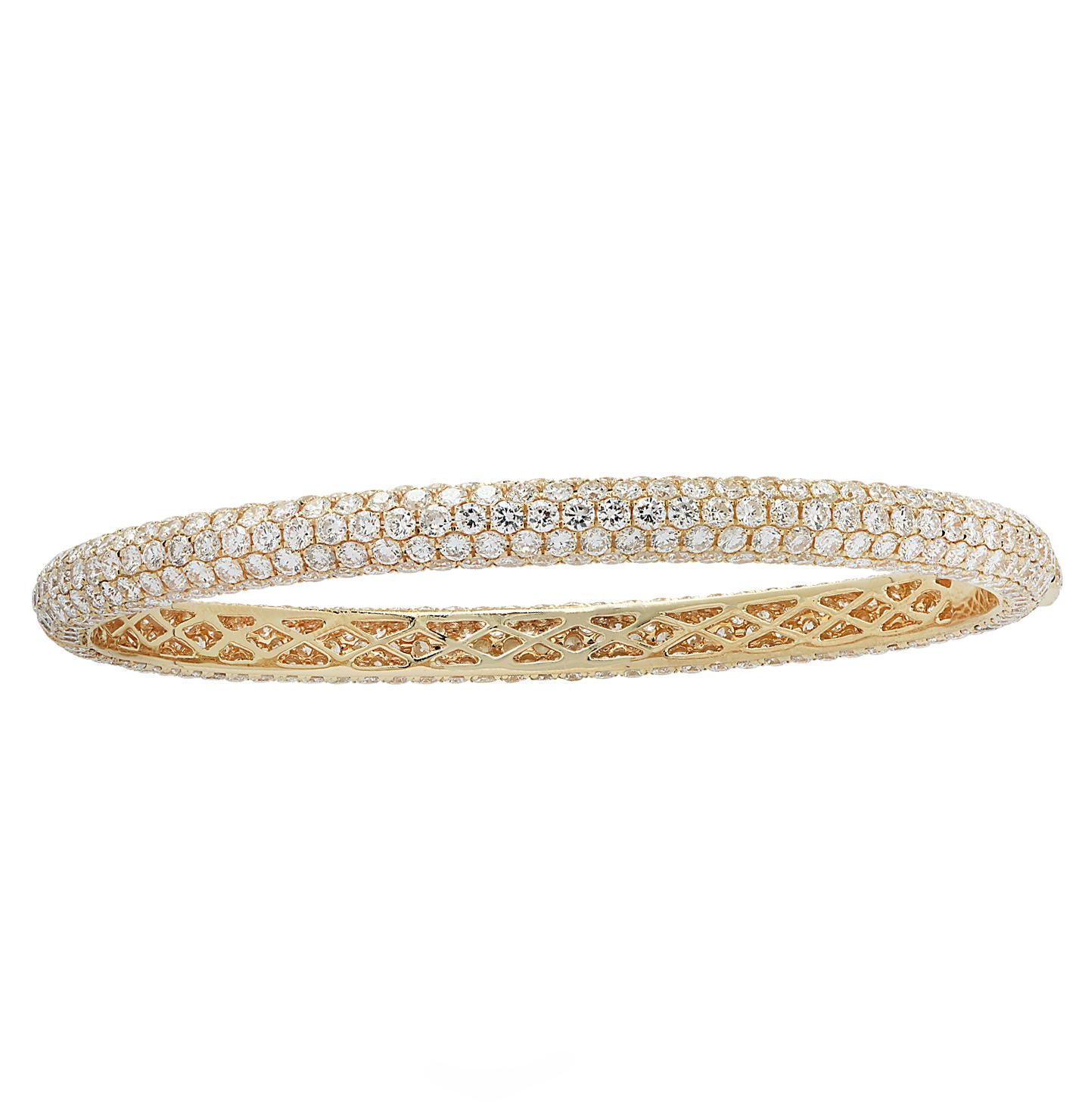 Vivid Diamonds 9.33 Carat Diamond Bangle Bracelet In New Condition In Miami, FL