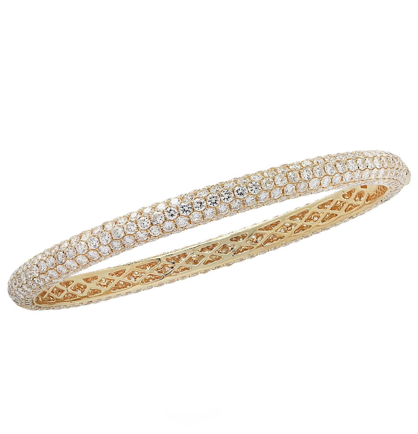 Women's Vivid Diamonds 9.33 Carat Diamond Bangle Bracelet