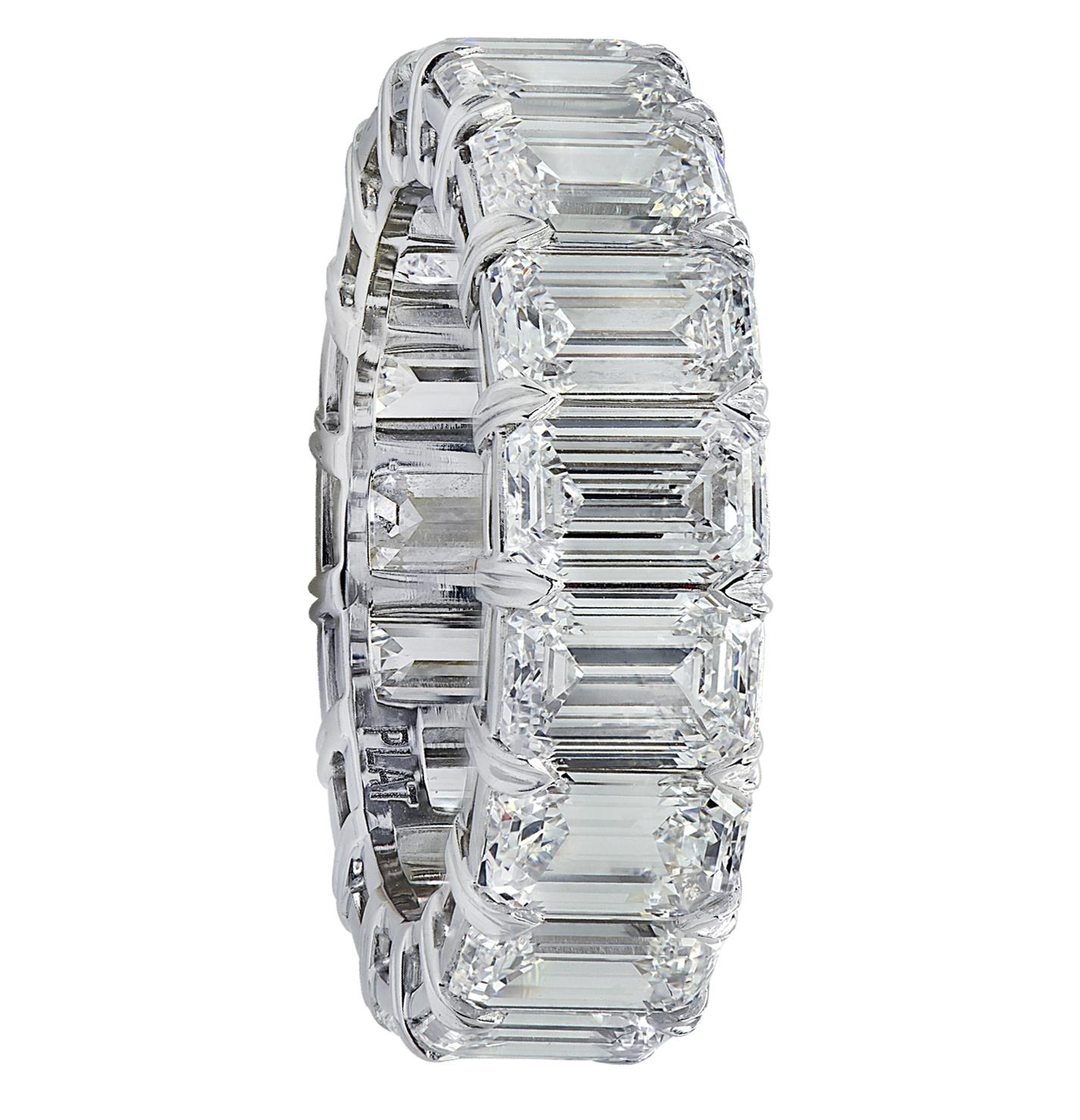 Modern Vivid Diamonds 9.44 Carat Diamonds Eternity Band For Sale