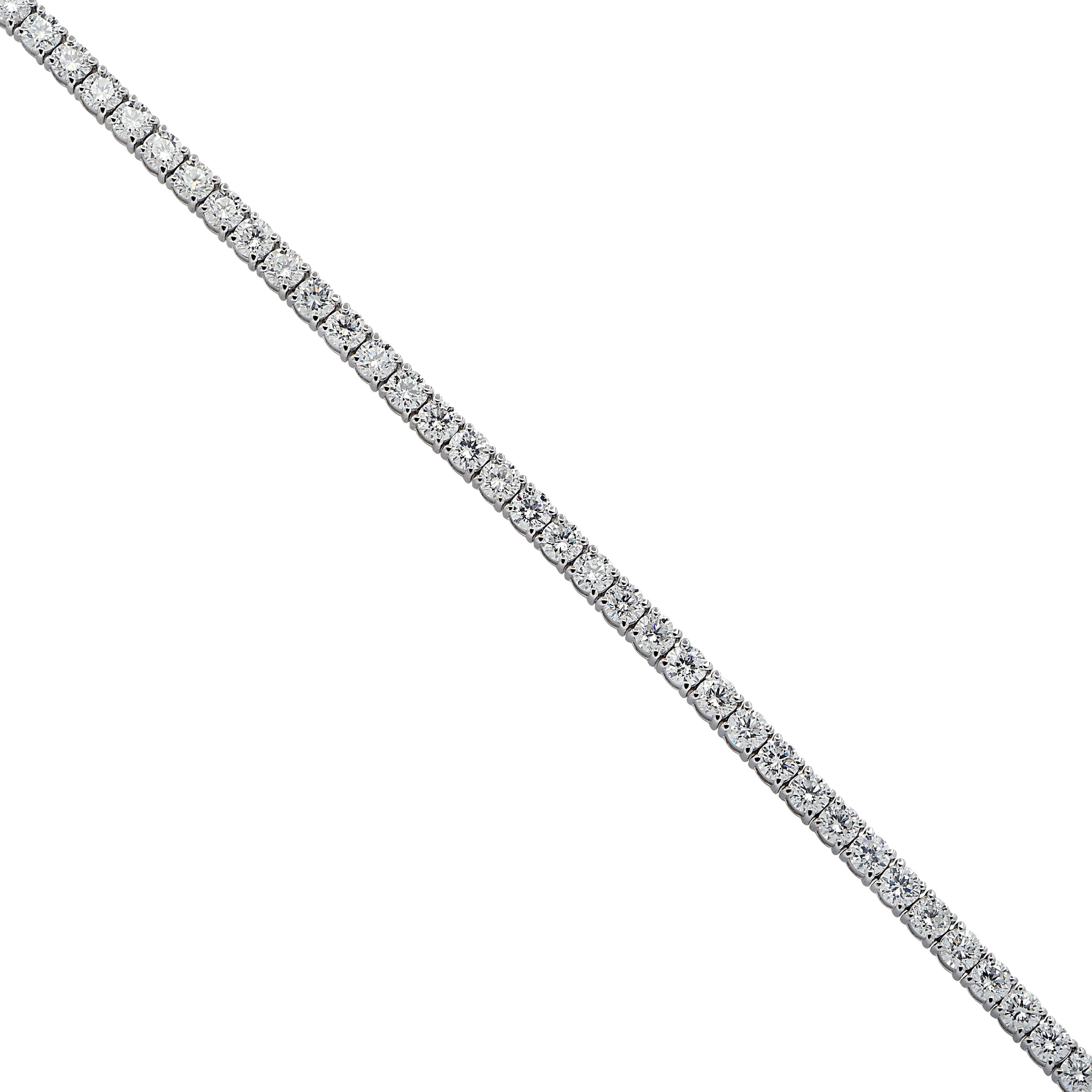 Vivid Diamonds 9.80 Carat Diamond Tennis Bracelet In New Condition In Miami, FL