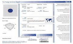 Vivid Diamonds AGL Certified 21.19 Carat Ceylon Sapphire & Diamond Ring