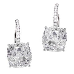 Vivid Diamonds Antique Cushion Cut Earrings 10 Carat Total