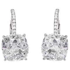 Vivid Diamonds Antique Cushion Cut Earrings 10 Carat Total