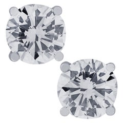 Vivid Diamonds Certified 5.96 Carat Diamond Solitaire Stud Earrings