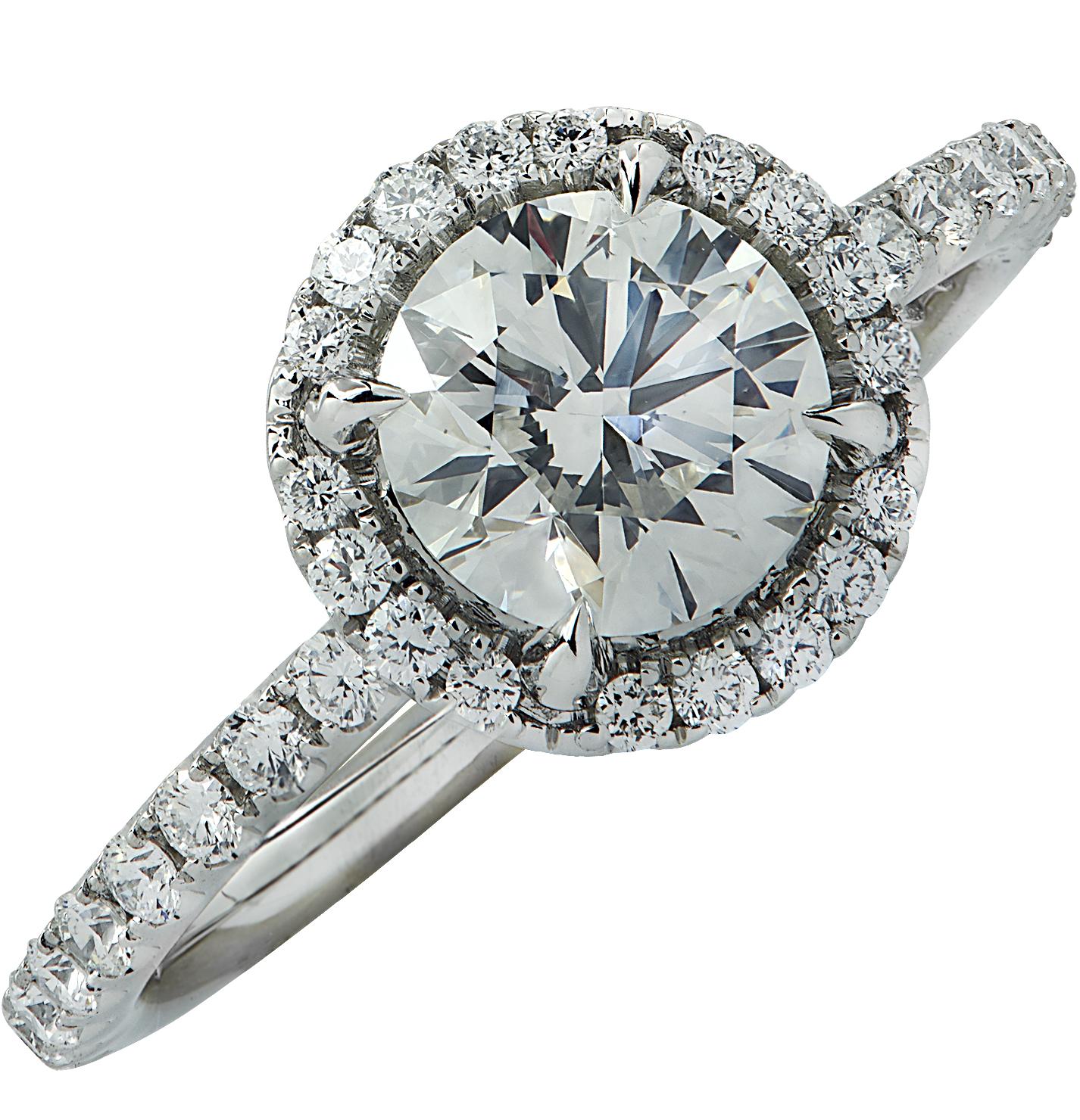 Women's Vivid Diamonds GIA Certified 1.05 Carat Diamond Engagement Ring