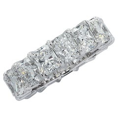 Vivid Diamonds GIA Certified 11.09 Carat Radiant Cut Diamond Eternity Band