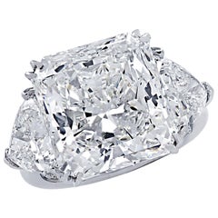 Vivid Diamonds GIA Certified 11.56 Carat Radiant Cut Diamond Engagement Ring