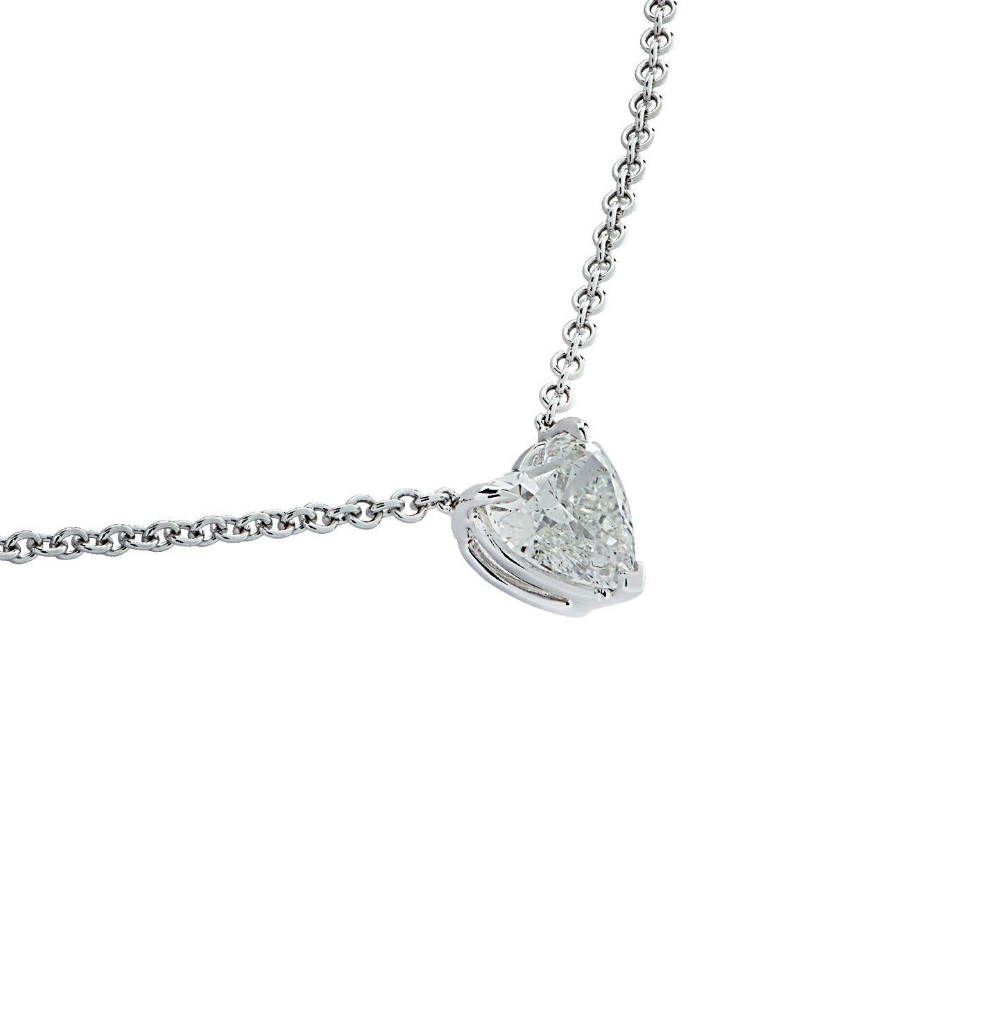Heart Cut Vivid Diamonds GIA Certified 1.20 Carat Heart Shape Diamond Necklace