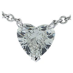 Vivid Diamonds GIA Certified 1.20 Carat Heart Shape Diamond Necklace