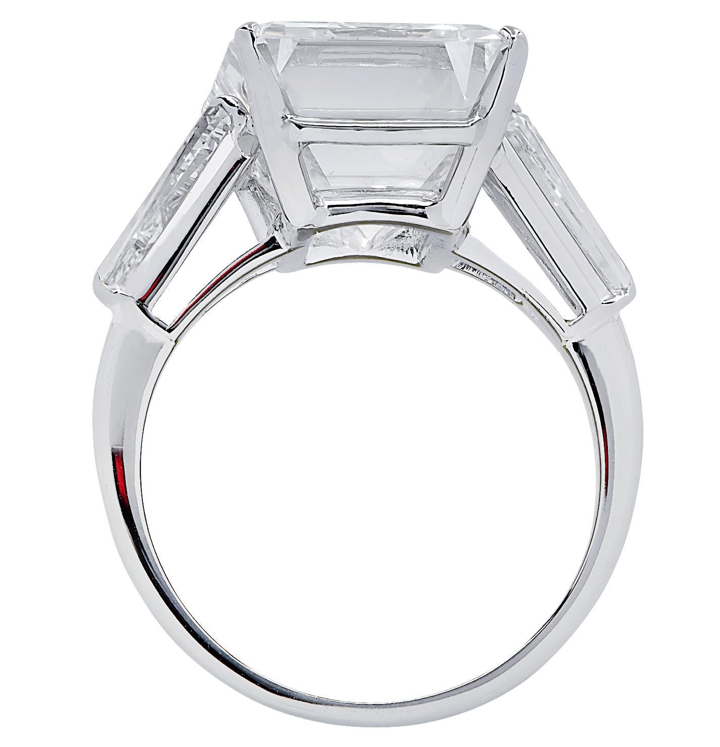 Vivid Diamonds GIA Certified 12.29 Carat Emerald Cut Diamond Engagement Ring In New Condition In Miami, FL