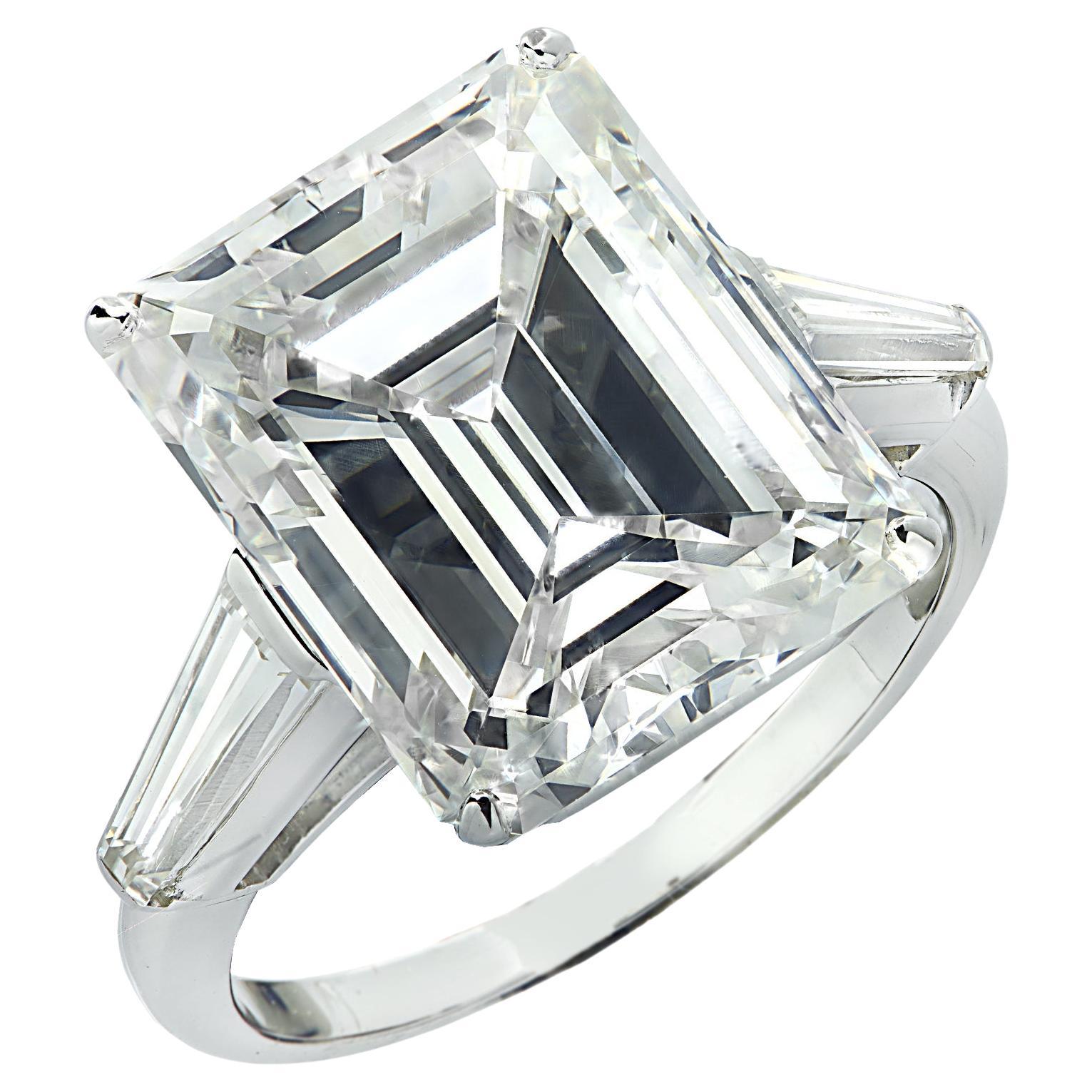 Vivid Diamonds GIA Certified 12.29 Carat Emerald Cut Diamond Engagement Ring