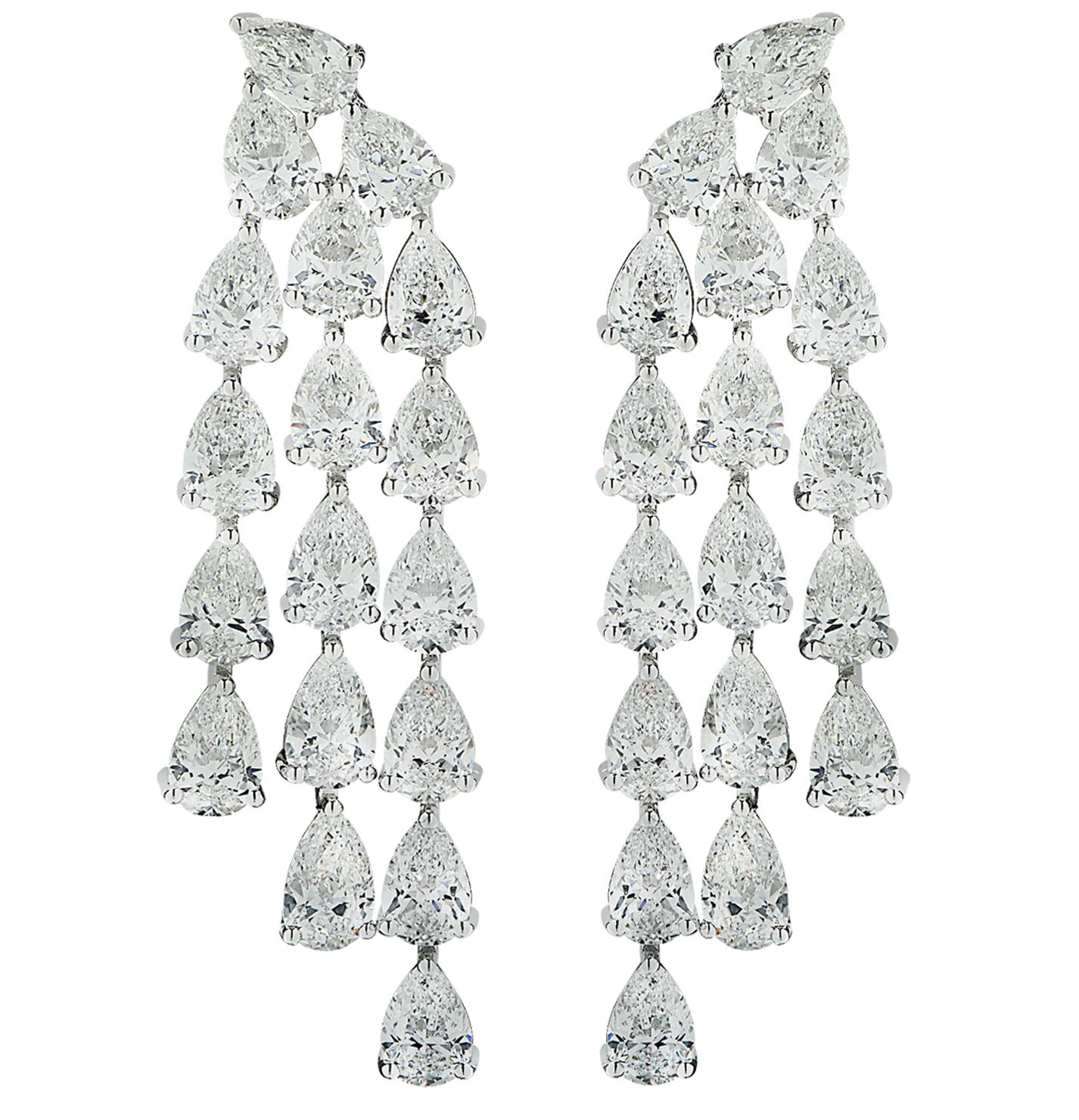 Modern Vivid Diamonds GIA Certified 13.06 Carat Diamond Dangle Earrings