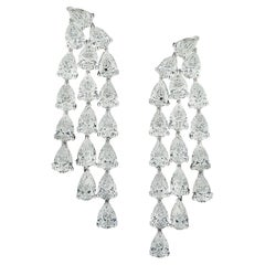 Vivid Diamonds GIA Certified 13.06 Carat Diamond Dangle Earrings