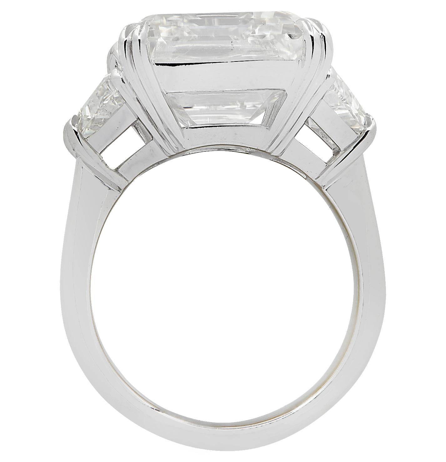 Vivid Diamonds GIA Certified 14.11 Carat Emerald Cut Diamond Engagement Ring In New Condition In Miami, FL