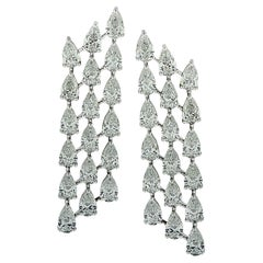 Vivid Diamonds GIA Certified 14.50 Carat Diamond Dangle Earrings