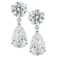 Vivid Diamonds GIA Certified 14.8 Carat Dangle Diamond Earrings