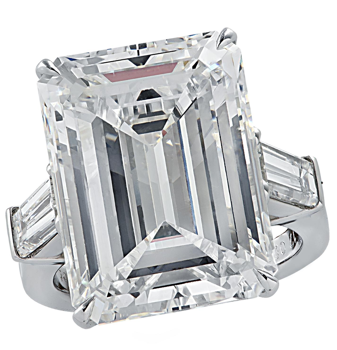 Emerald Cut Vivid Diamonds GIA Certified 17.02 Carat Diamond Engagement Ring