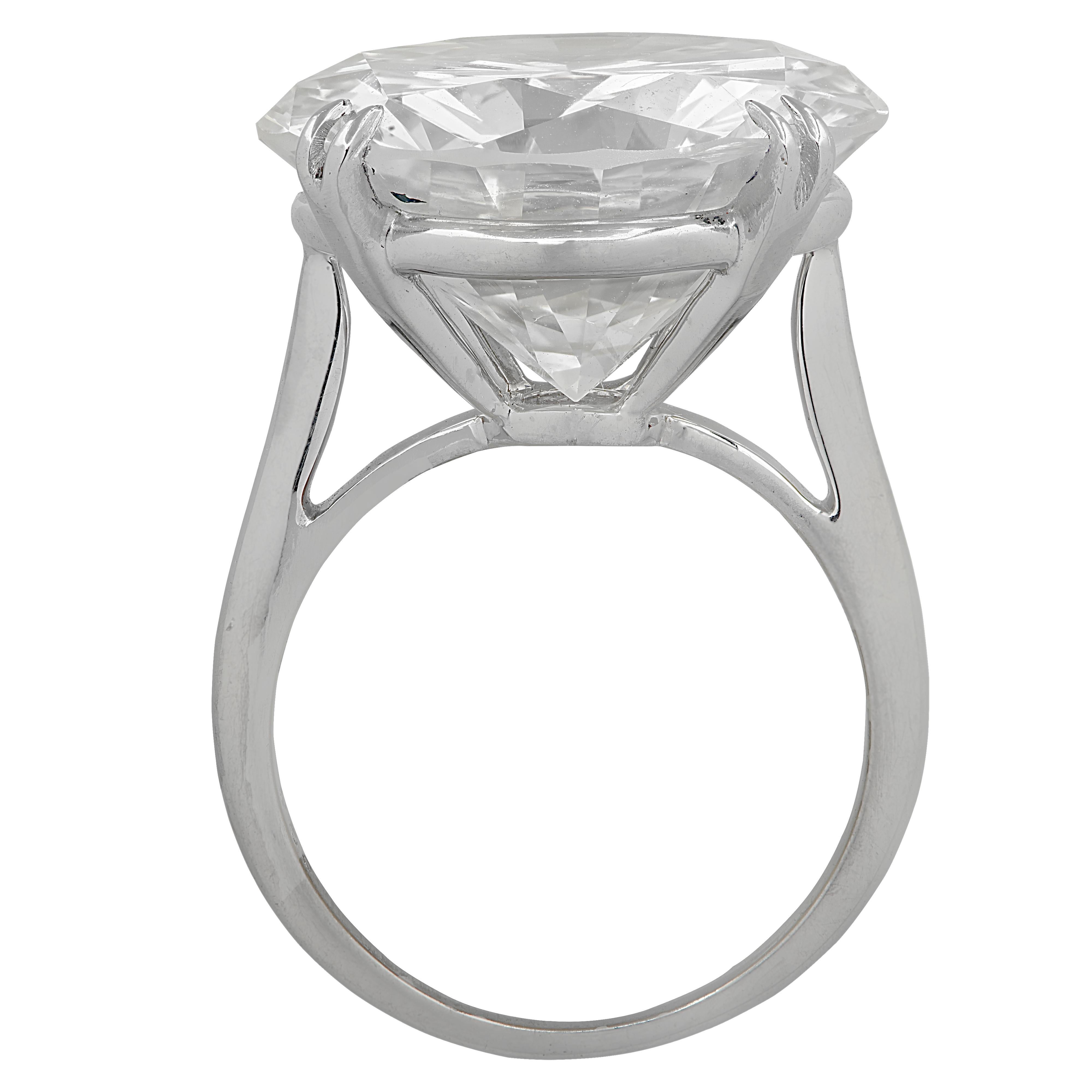 Round Cut Vivid Diamonds GIA Certified 17.74 Carat Diamond Engagement Ring