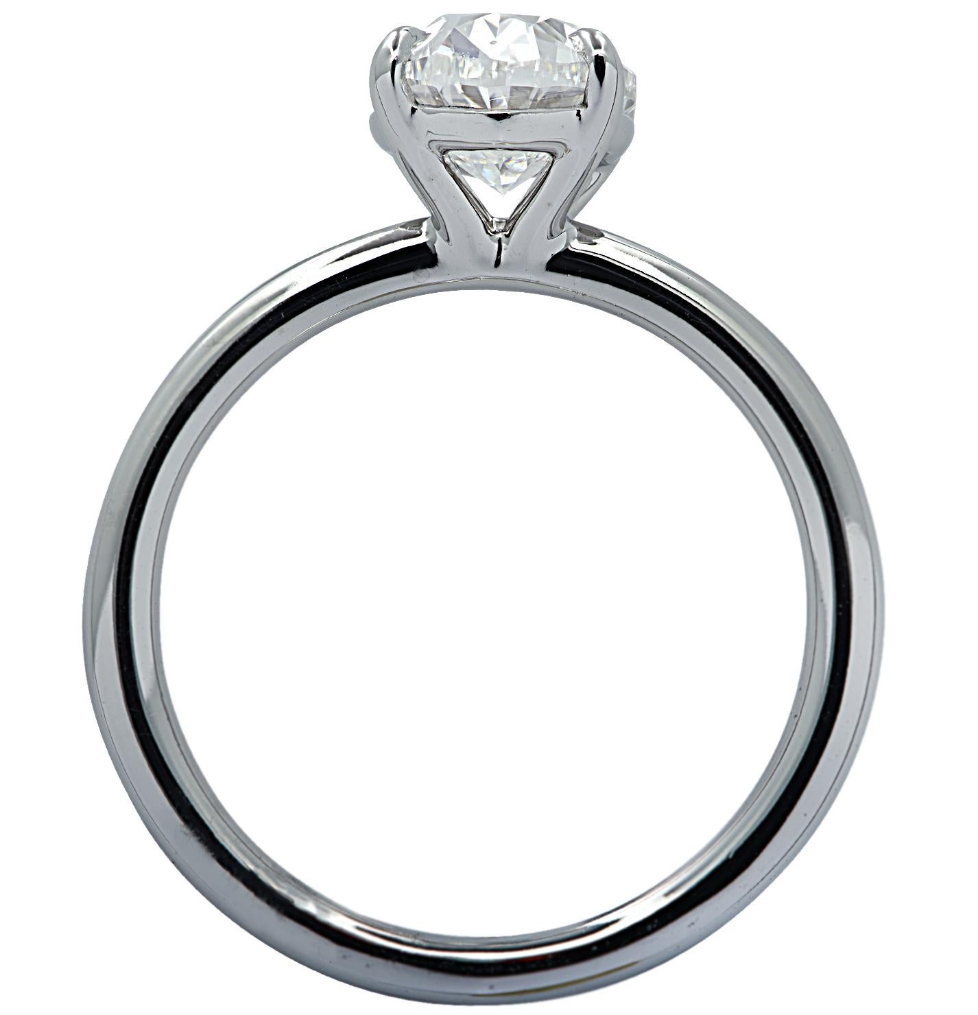 Vivid Diamonds GIA Certified 1.80 Carat Oval Diamond Engagement Ring 1