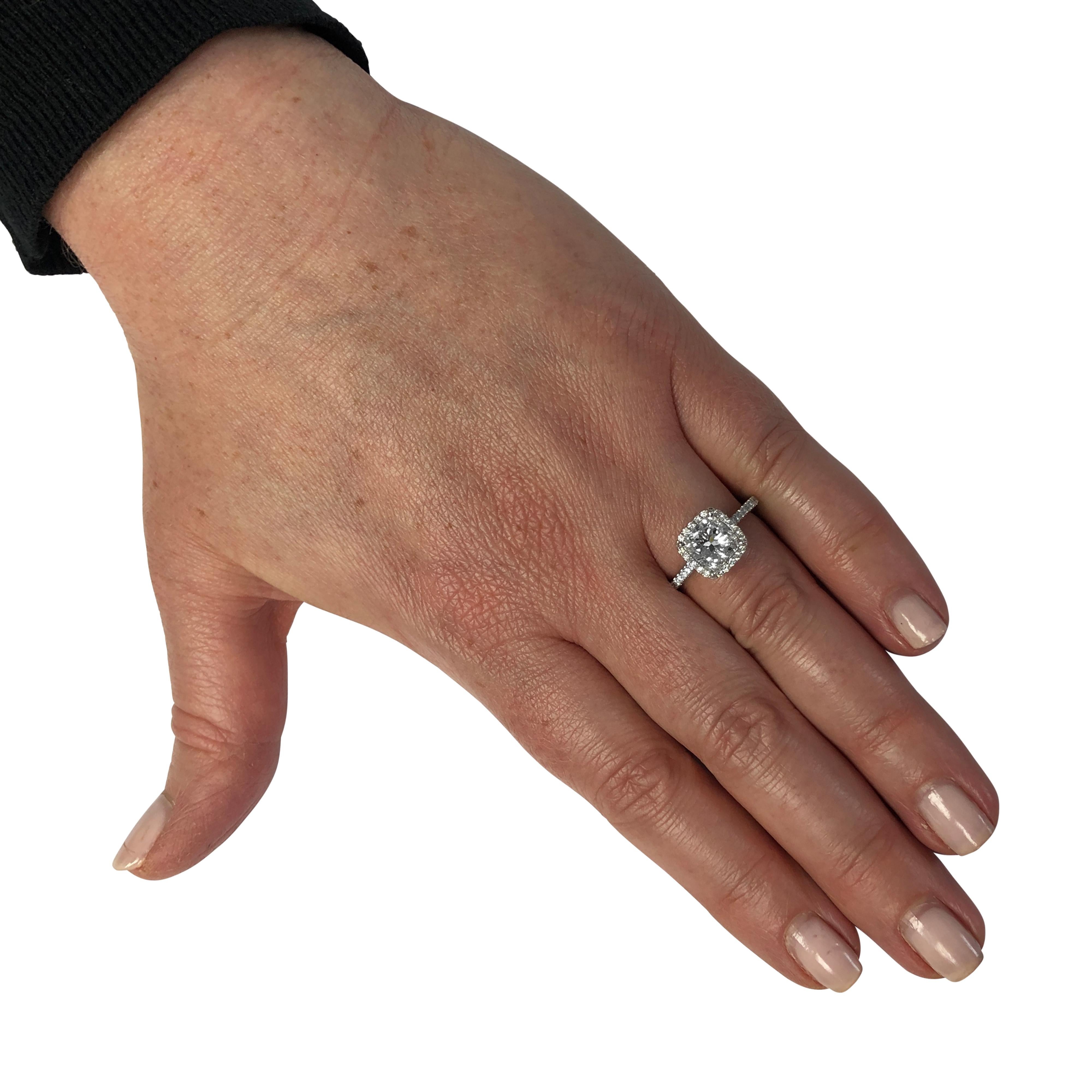 Modern Vivid Diamonds GIA Certified 1.81 Carat Diamond Halo Ring