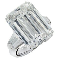 Vivid Diamonds GIA Certified 18.66 Carat Emerald Cut Diamond Engagement Ring