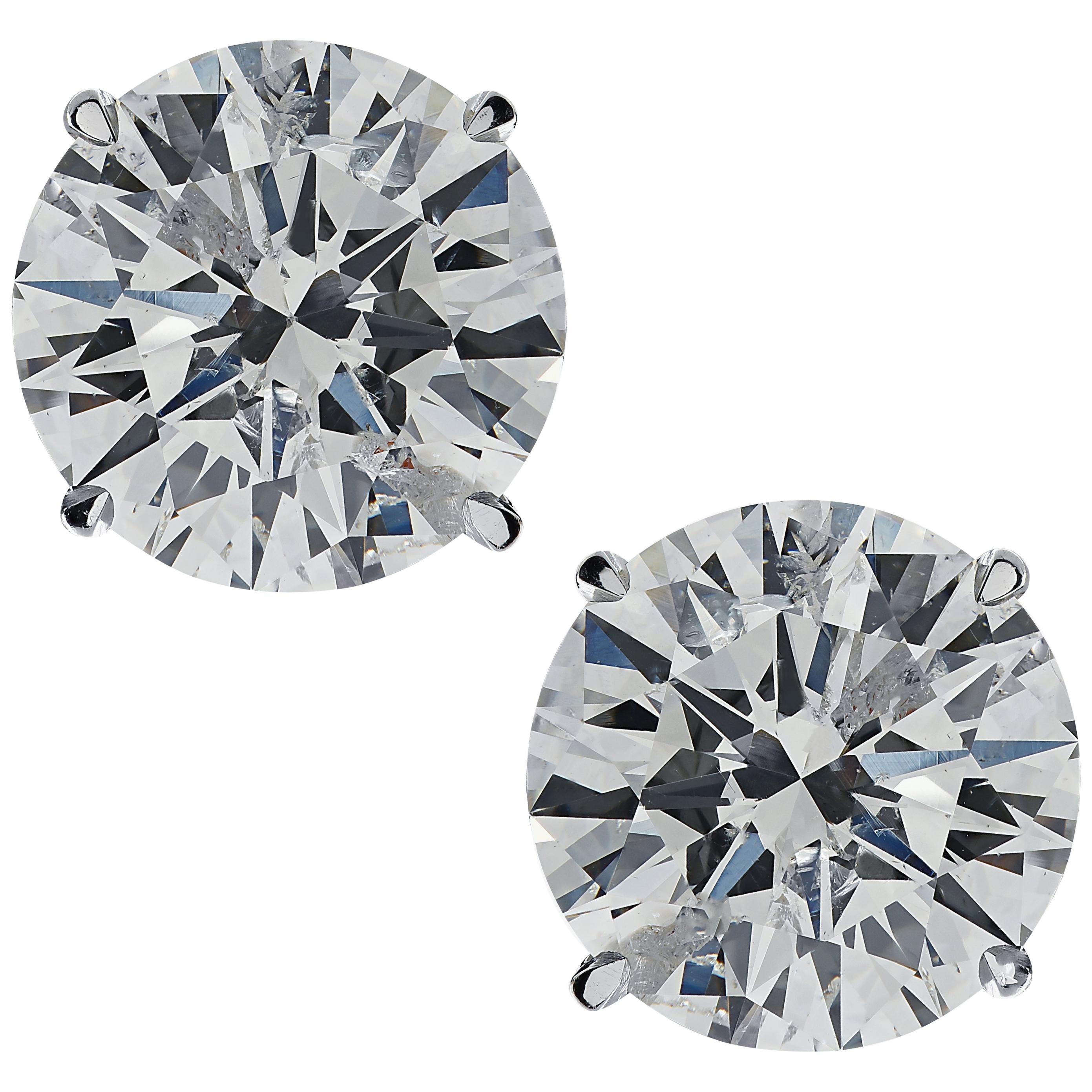 Vivid Diamonds GIA Certified 2.01 Carat Diamond Stud Earrings