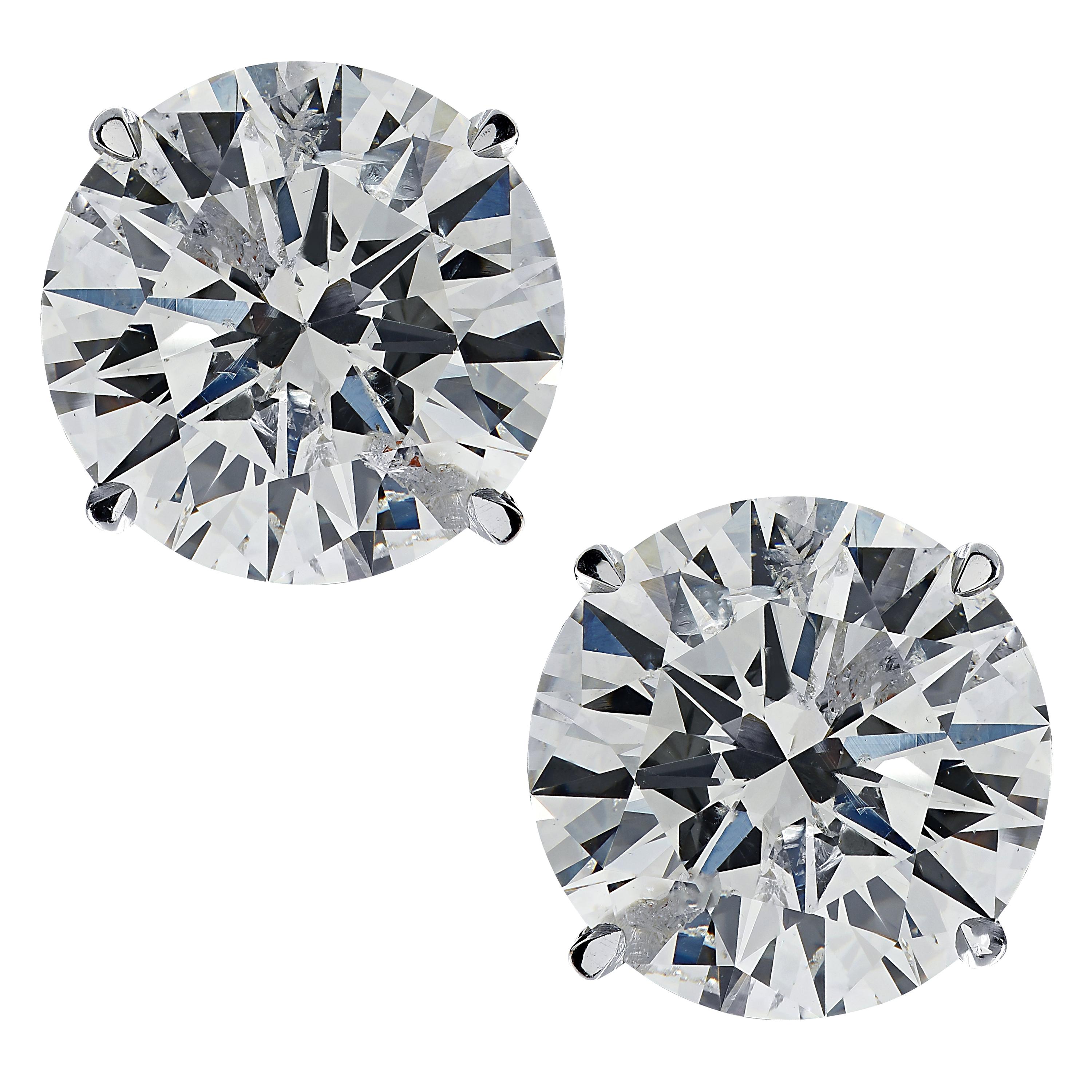 Vivid Diamonds GIA Certified 2.02 Carat Diamond Solitaire Stud Earrings