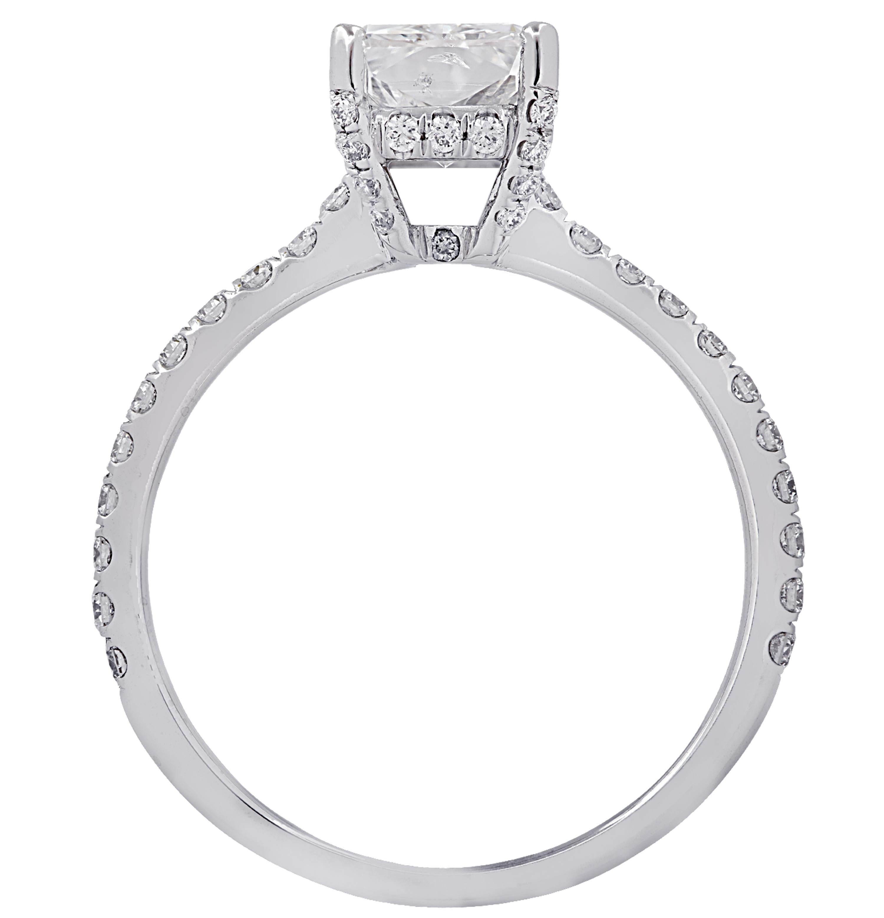 Modern Vivid Diamonds GIA Certified 2.02 Carat Radiant Cut Diamond Engagement Ring