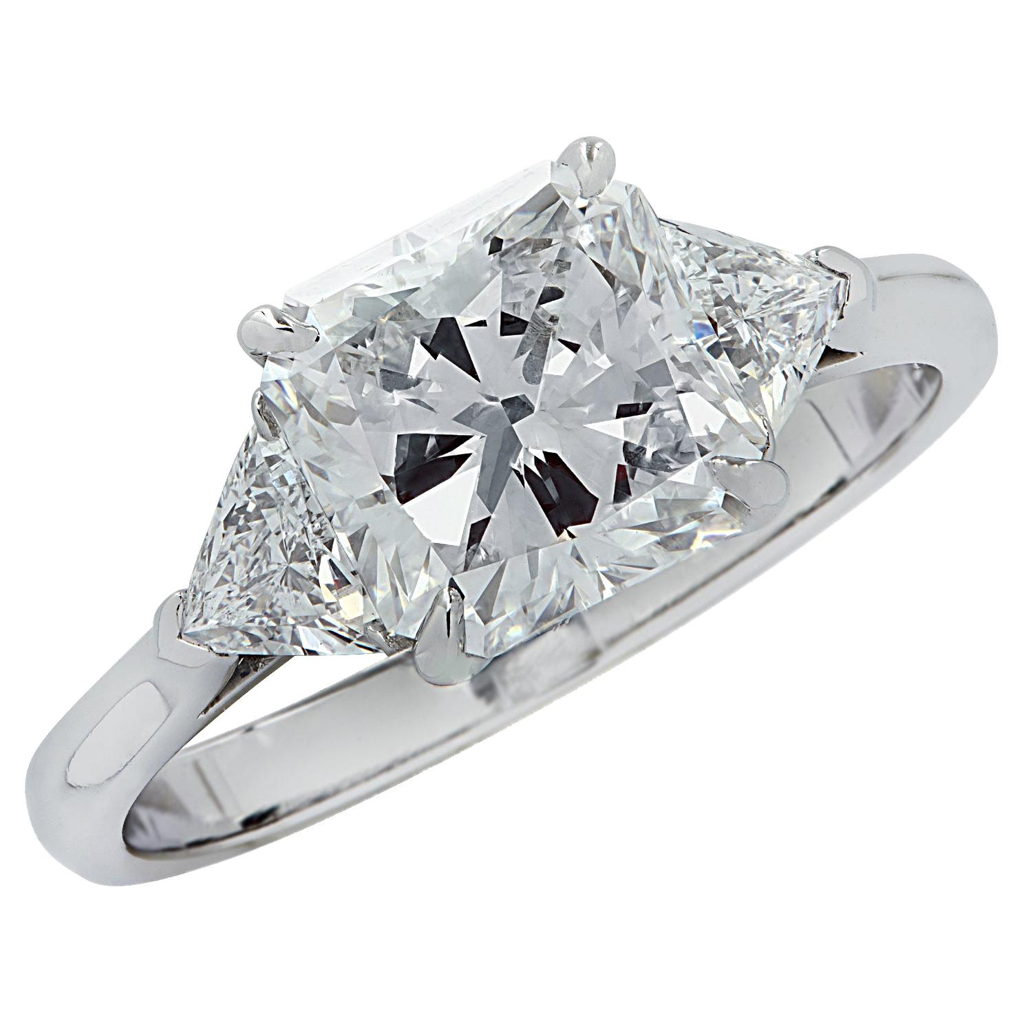 Vivid Diamonds GIA Certified 2.02 Carat Radiant Cut Engagement Ring