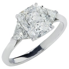 Bague de fiançailles en diamants vifs de 2,02 carats, certifiée par le GIA, taille radiante