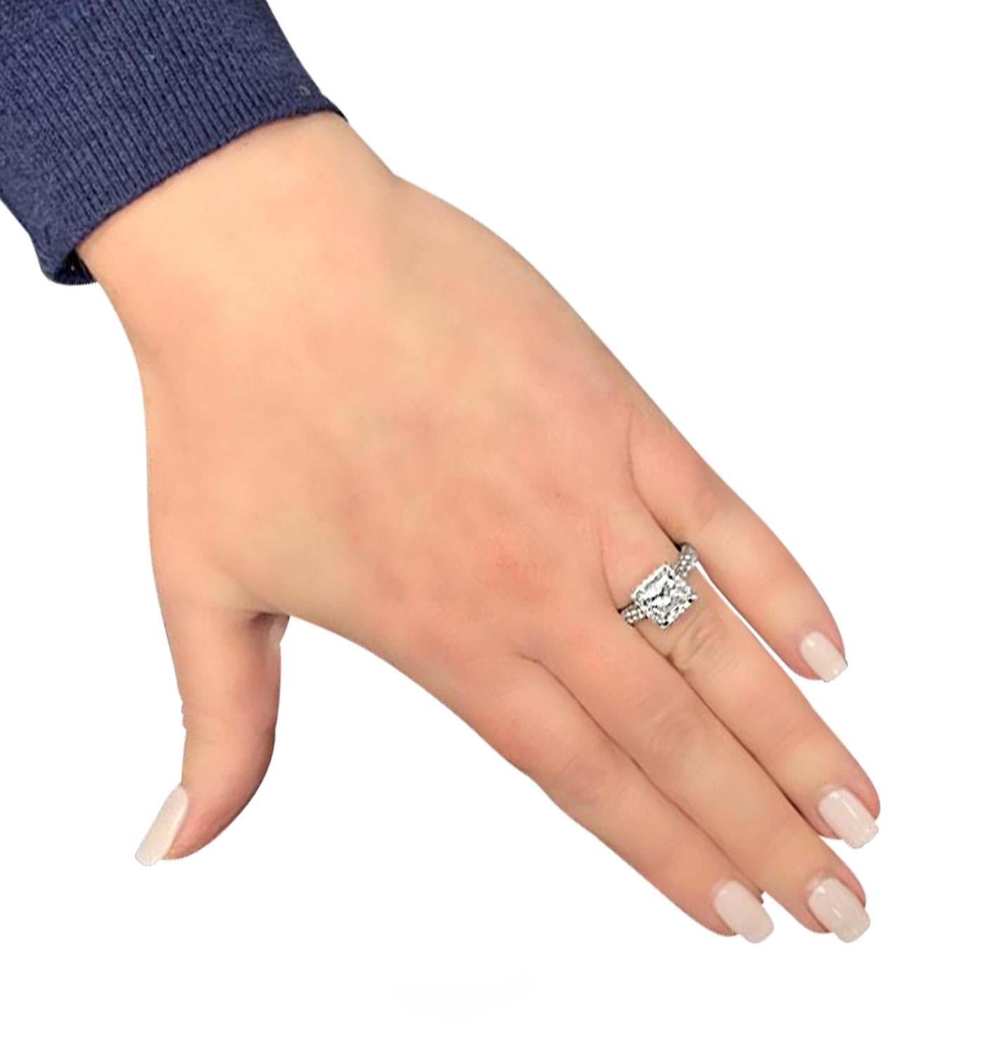 Modern Vivid Diamonds GIA Certified 2.04 Carat Halo Engagement Ring