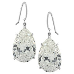 Vivid Diamonds GIA Certified 20.48 Carat Diamond Dangle Earrings