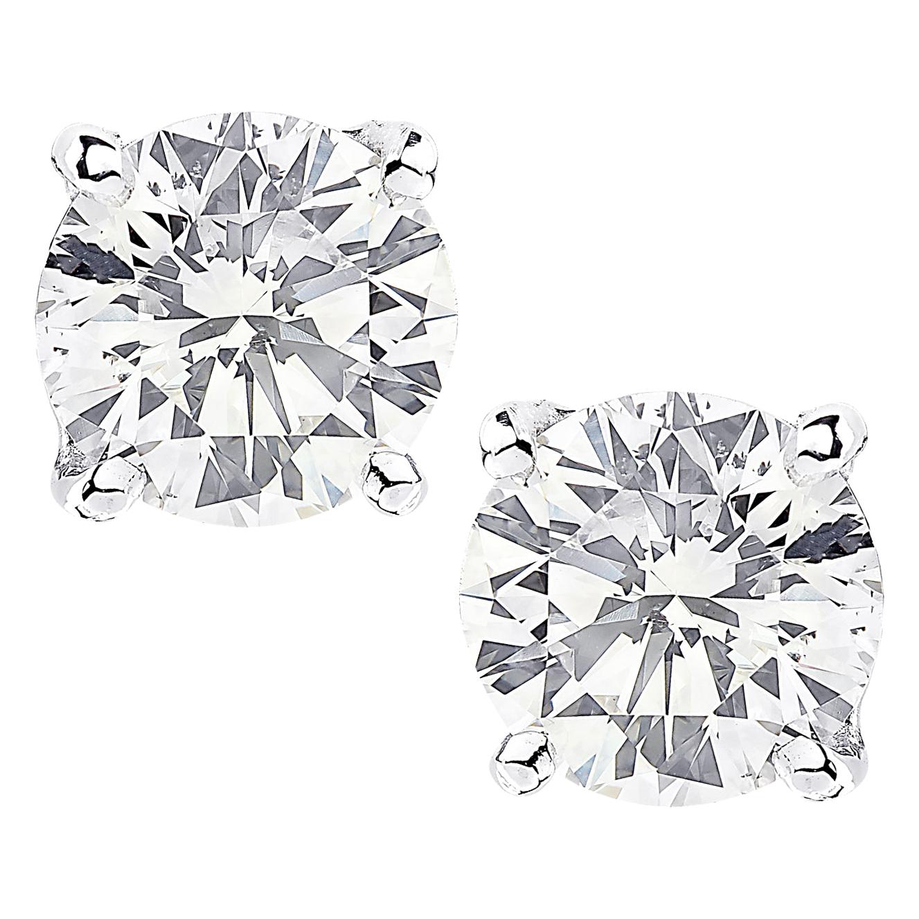 Vivid Diamonds GIA Certified 2.06 Carat Diamond Stud Earrings