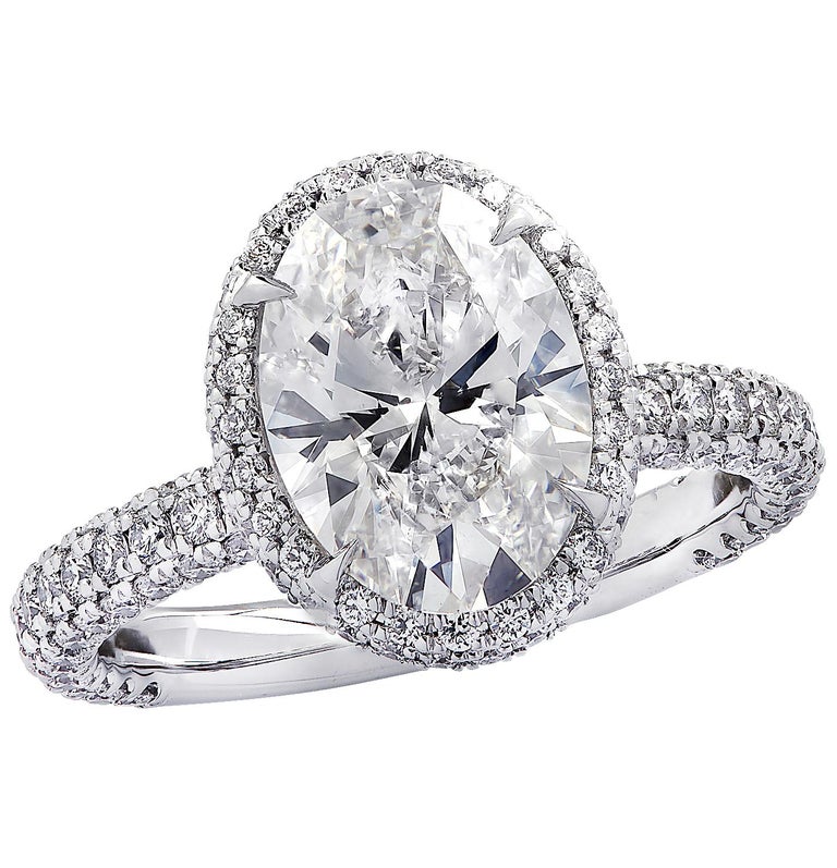 Vivid Diamonds GIA Certified 2.07 Carat Diamond Halo Engagement Ring  1