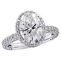Vivid Diamonds GIA Certified 2.07 Carat Diamond Halo Engagement Ring
