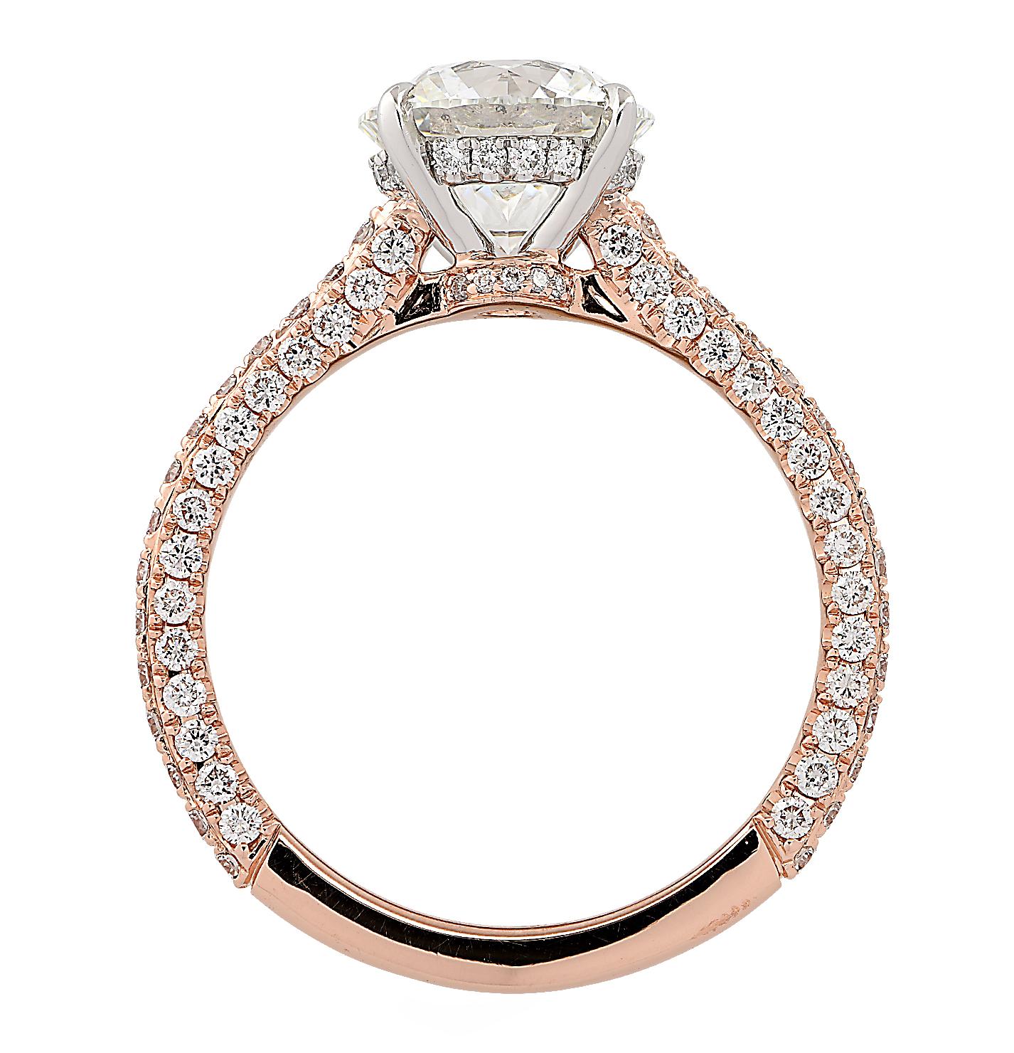 Modern Vivid Diamonds GIA Certified 2.09 Carat Diamond Engagement Ring