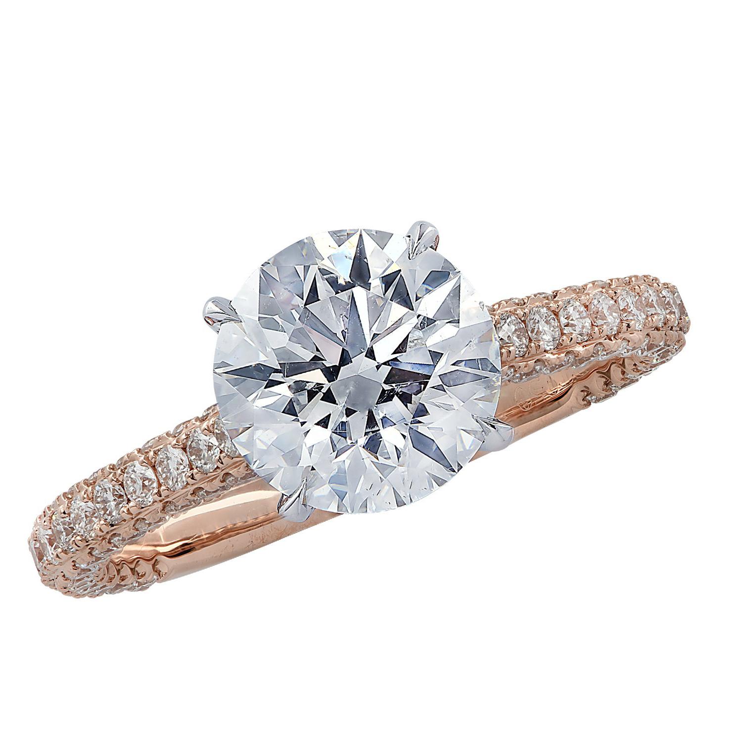Vivid Diamonds GIA Certified 2.09 Carat Diamond Engagement Ring