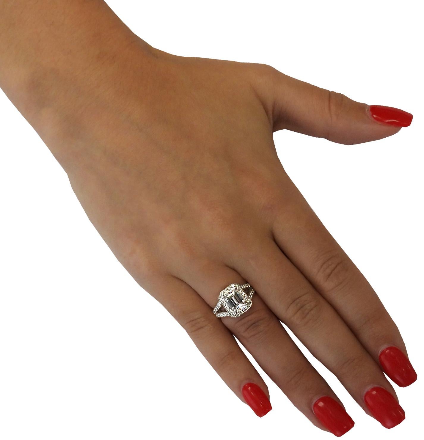 Modern Vivid Diamonds GIA Certified 2.14 Carat Diamond Halo Engagement Ring
