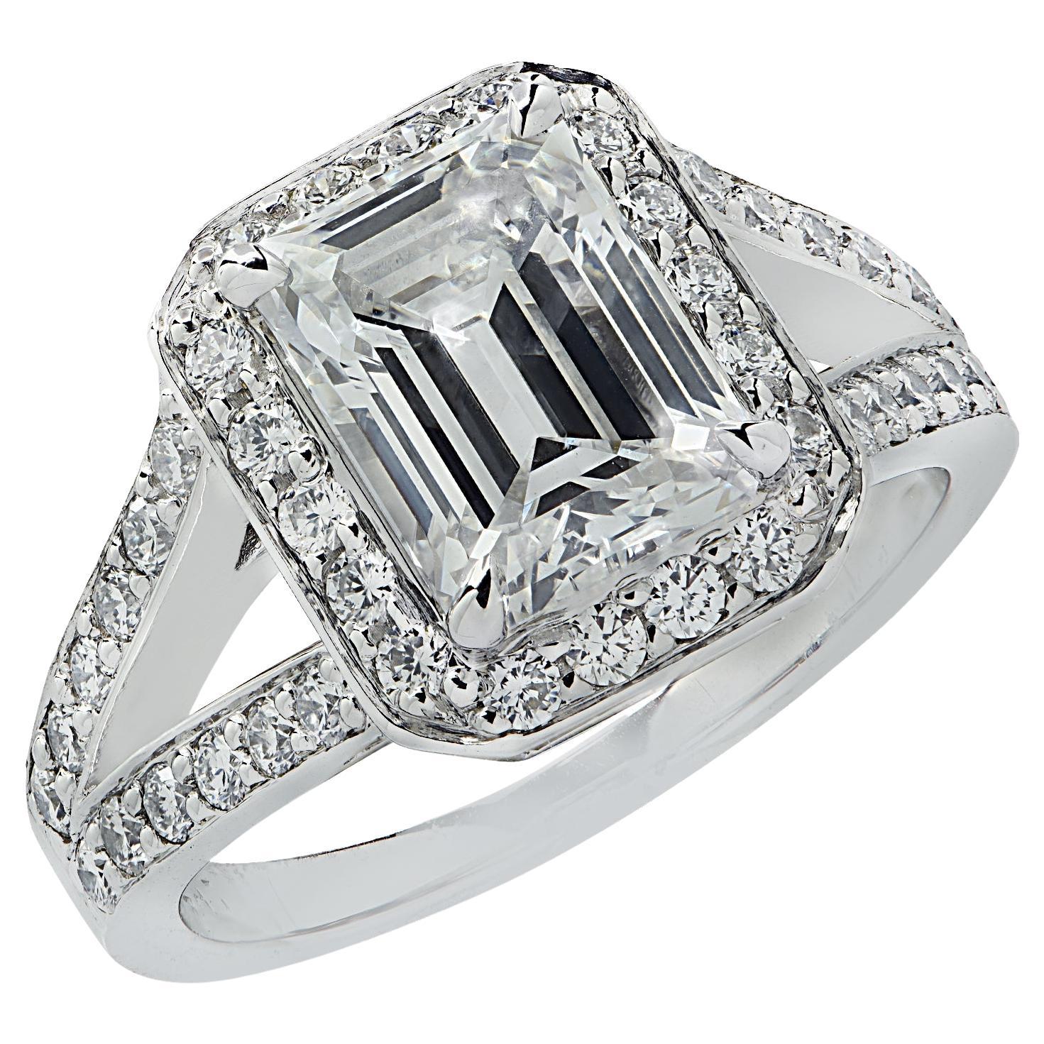 Vivid Diamonds GIA Certified 2.14 Carat Diamond Halo Engagement Ring