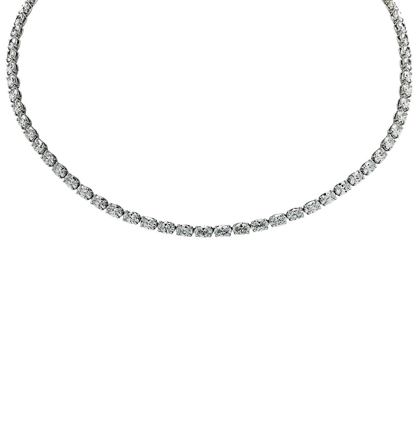 diamond oval necklace