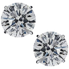 Vivid Diamonds GIA Certified 2.29 Carat Diamond Solitaire Stud Earrings
