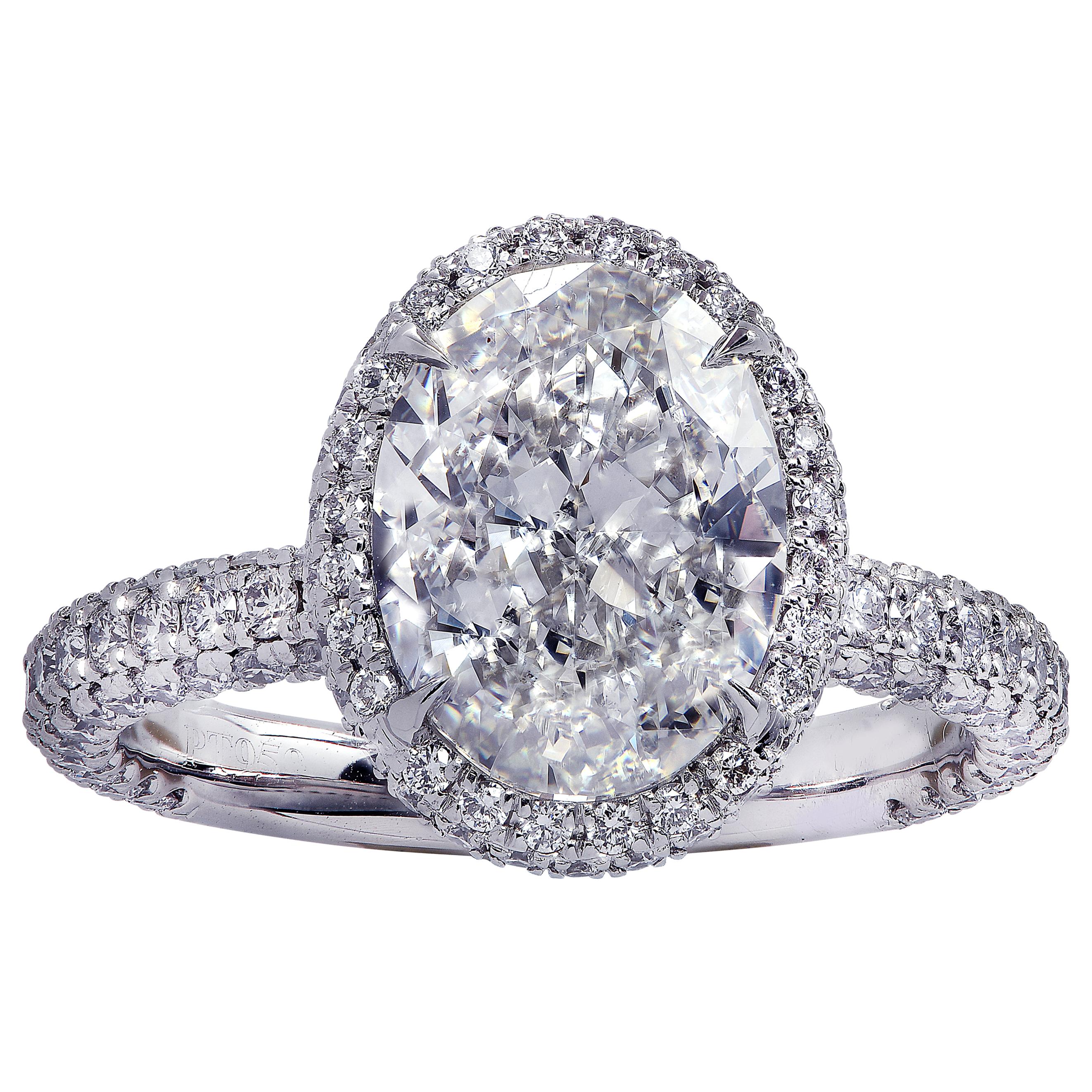 Vivid Diamonds GIA Certified 2.50 Carat Diamond Halo Engagement Ring