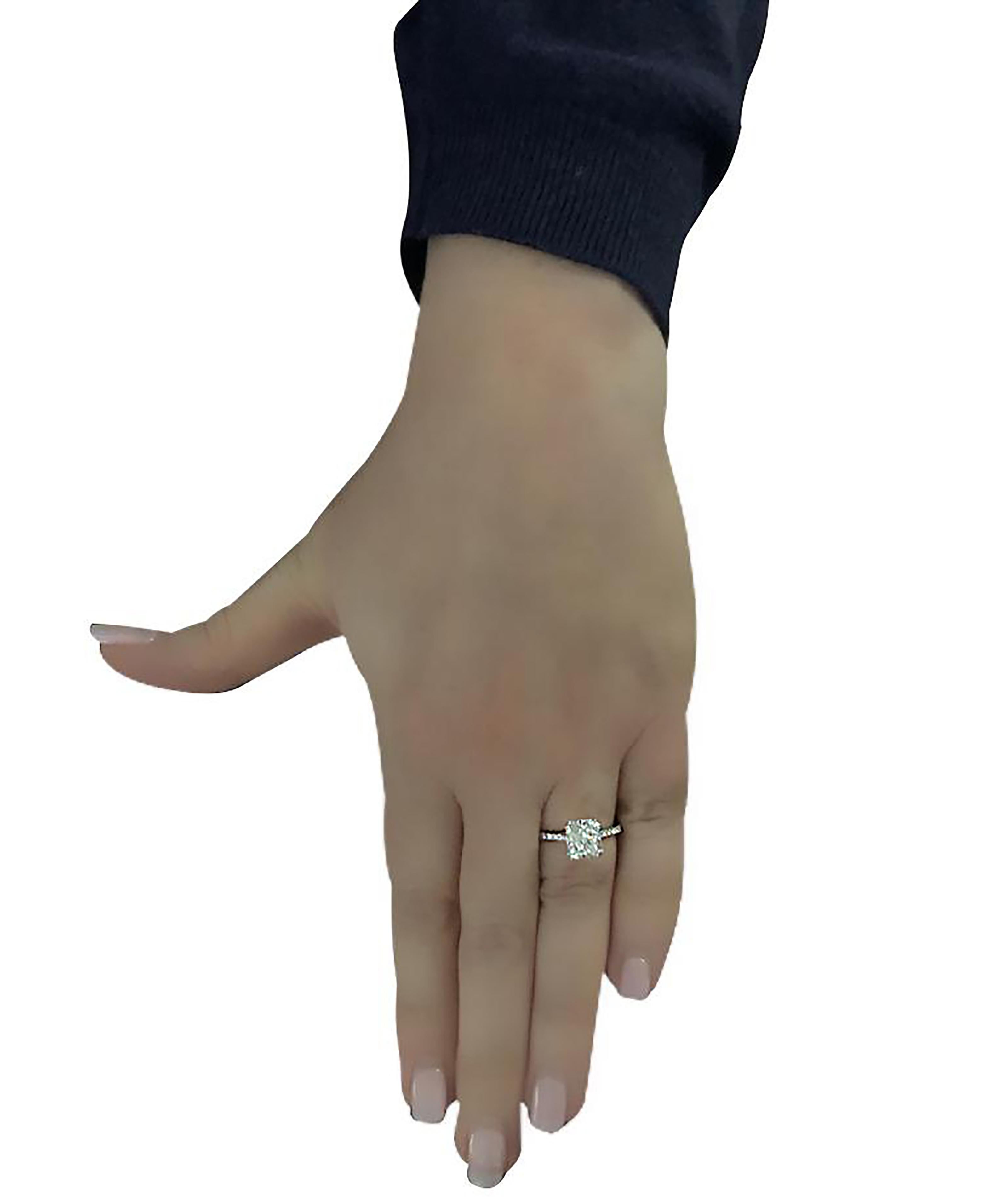 Modern Vivid Diamonds GIA Certified 2.52 Carat Cushion Cut Engagement Ring