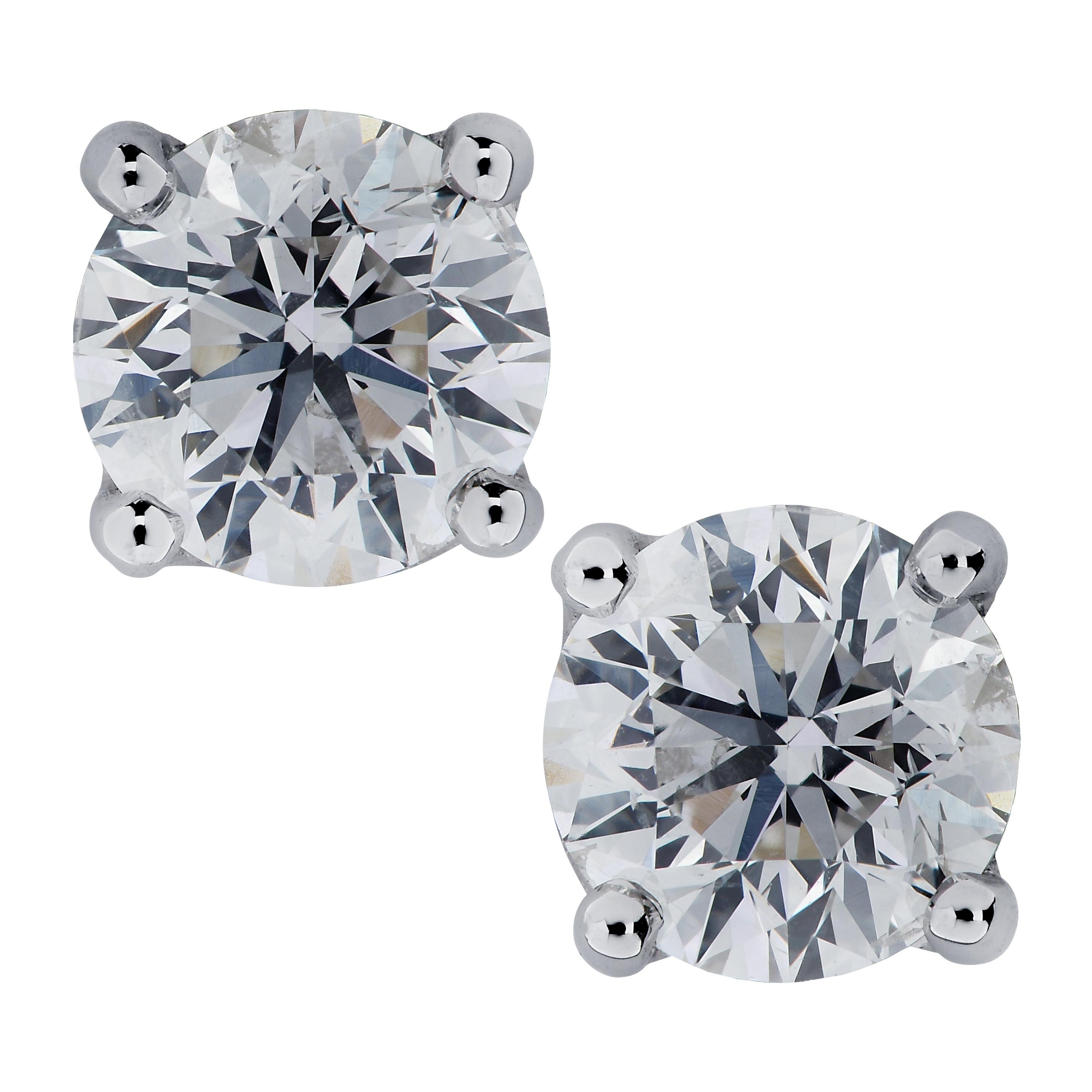 Vivid Diamonds GIA Certified 2.58 Carat Diamond Solitaire Studs