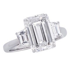 Vivid Diamonds GIA Certified 2.90 Carat Emerald Cut Diamond Engagement Ring