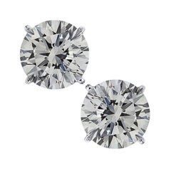 Vivid Diamonds GIA Certified 3 Carat Diamond Solitaire Stud Earrings