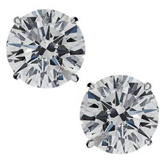 Vivid Diamonds GIA Certified 3.01 Carat Diamond Solitaire Stud Earrings