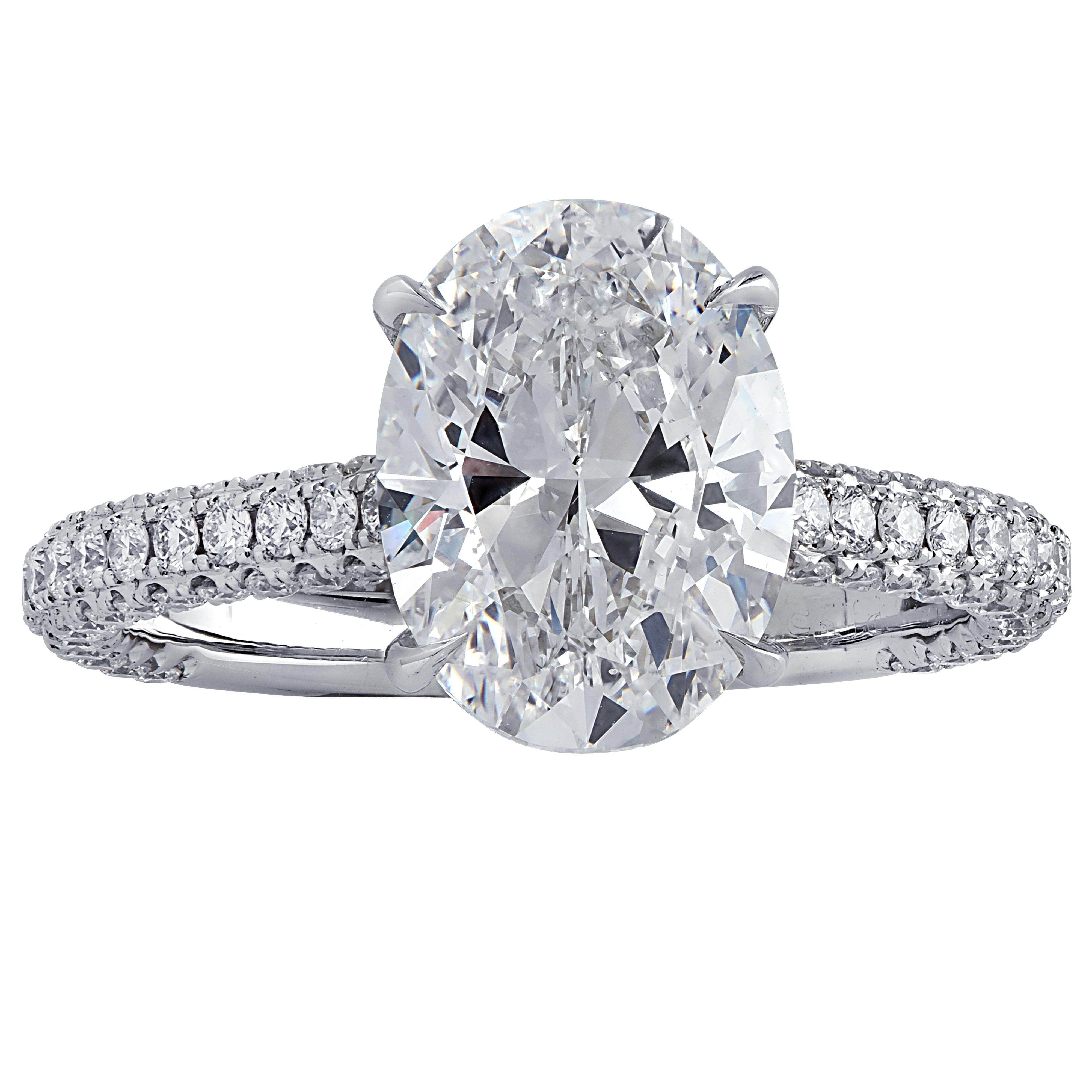 Modern Vivid Diamonds GIA Certified 3.02 Carat Diamond Engagement Ring