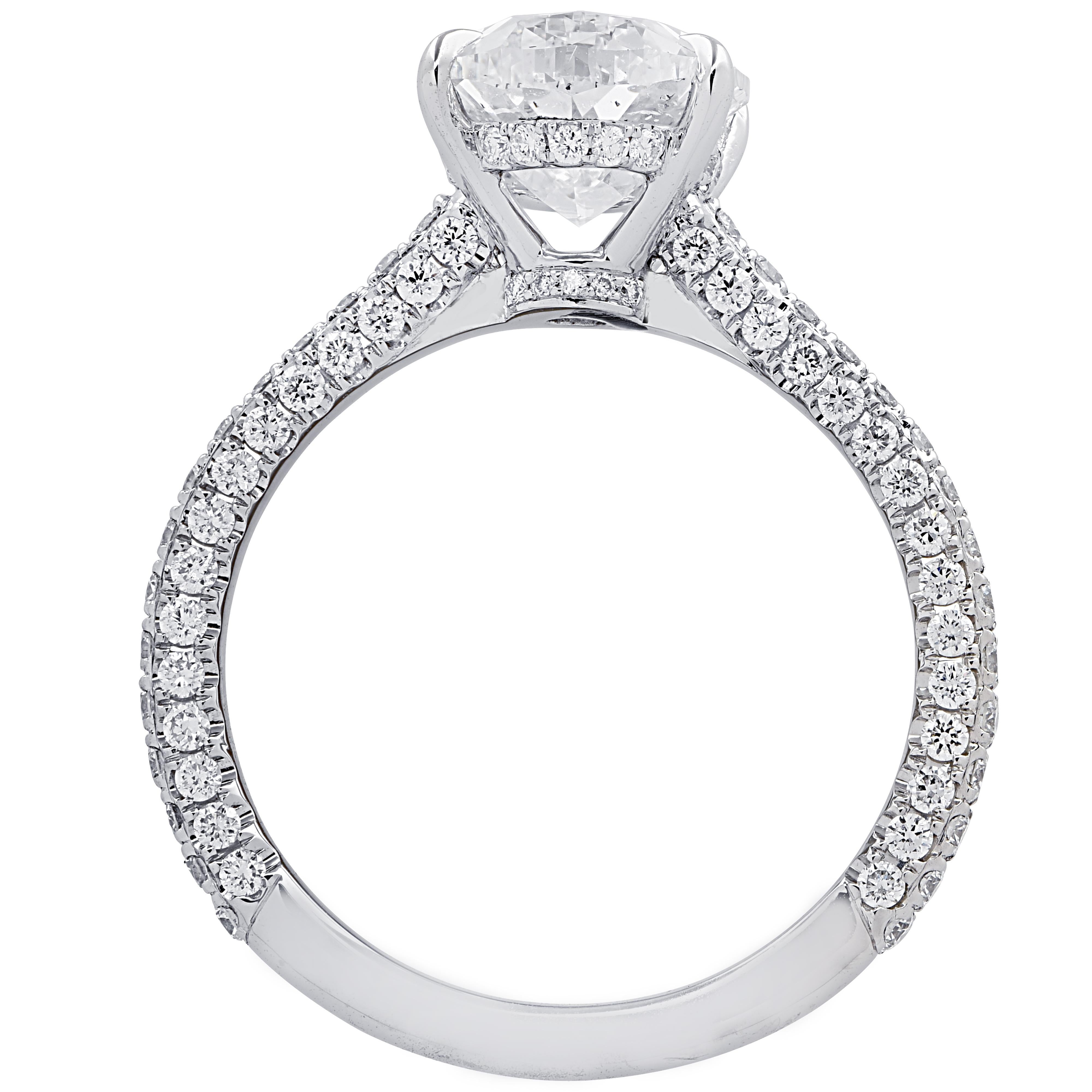 Oval Cut Vivid Diamonds GIA Certified 3.02 Carat Diamond Engagement Ring